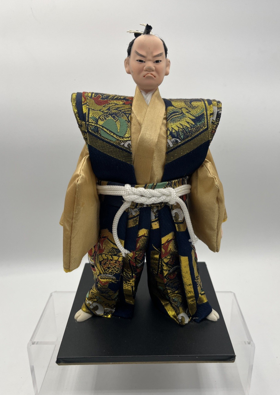 Vintage Japanese Samurai Musha Doll 10” Kimono Warrior Boy’s Day Ningyo Figure